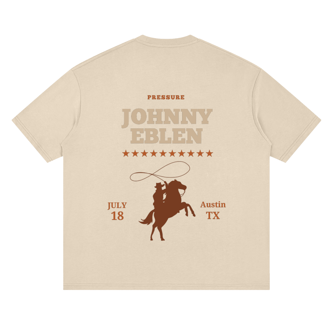 Oversized YeeHaw Orange Print T-Shirt
