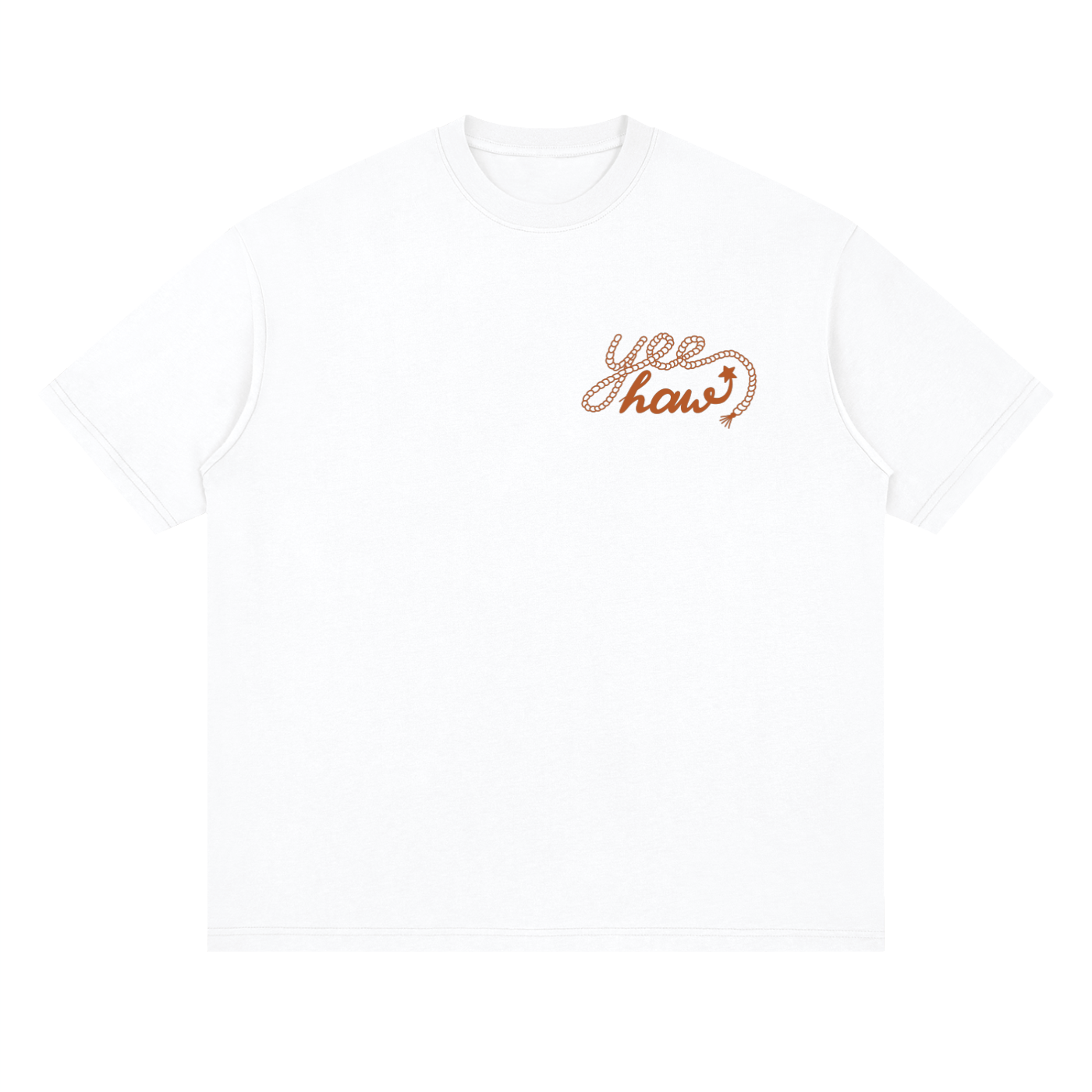 Oversized YeeHaw Orange Print T-Shirt