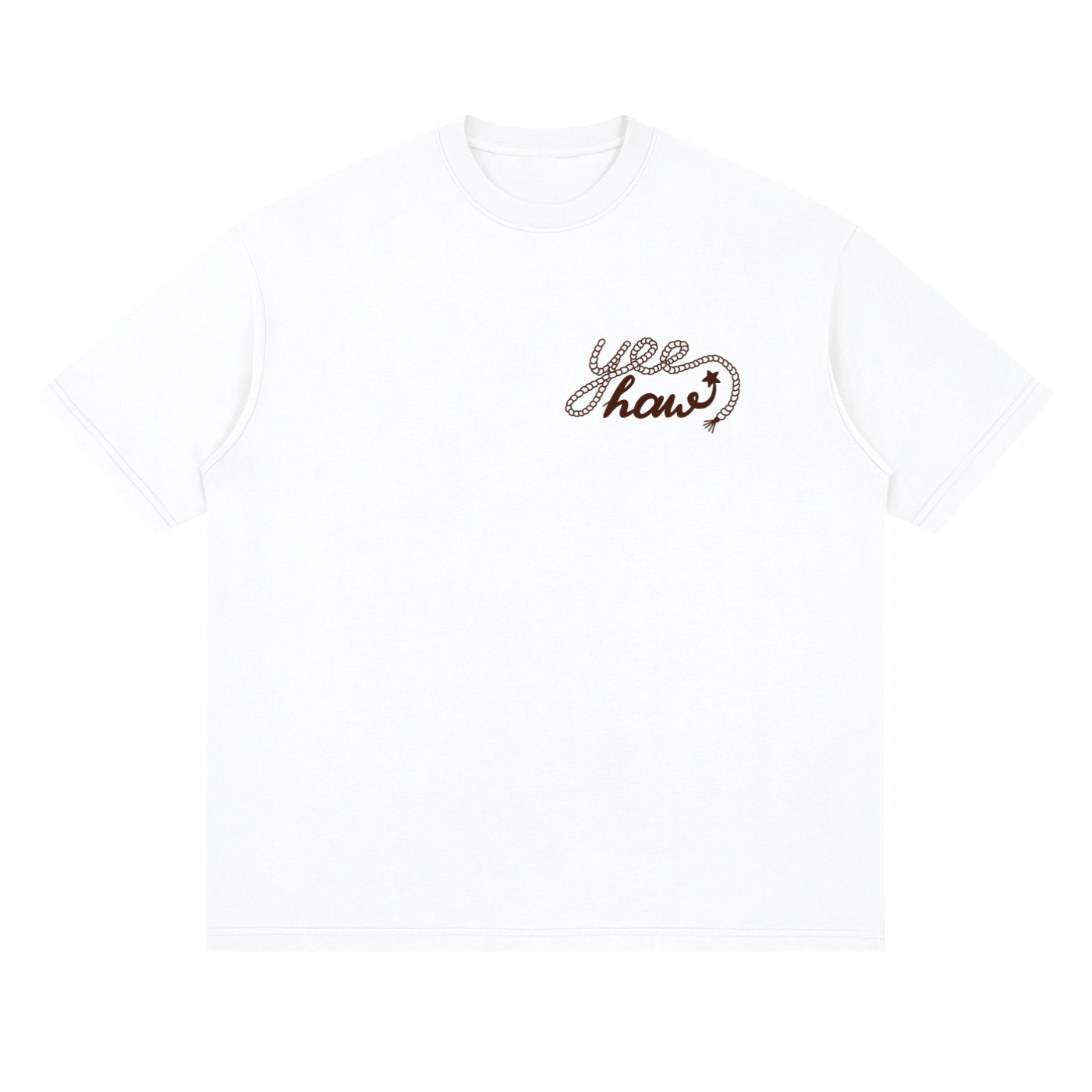 Oversized YeeHaw Brown Print T-Shirt