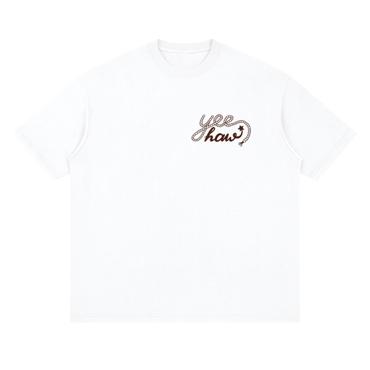 Oversized YeeHaw Brown Print T-Shirt